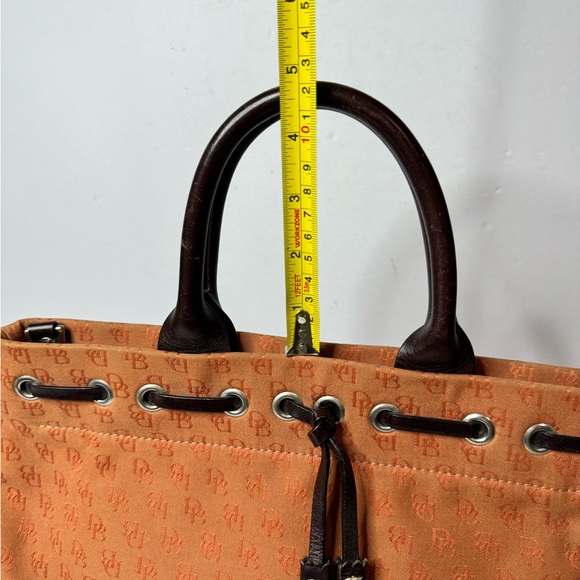 Dooney & Bourke Tassel Signature Monogram Tote Satchel Bag Orange - Picture 14 of 14
